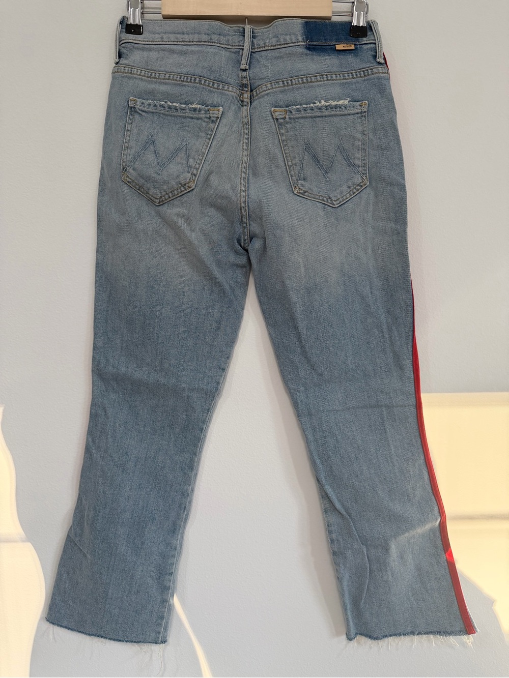 MOTHER Insider Crop Step Fray Thanks Again Racer Jeans 25 - Picture 3 of 8